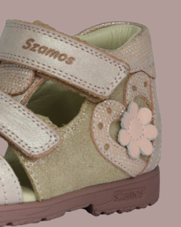 Sandale Ortopedice Închise – Szamos, Supinate, cu Model Floral și Inimioare ❤️ - imagine 3